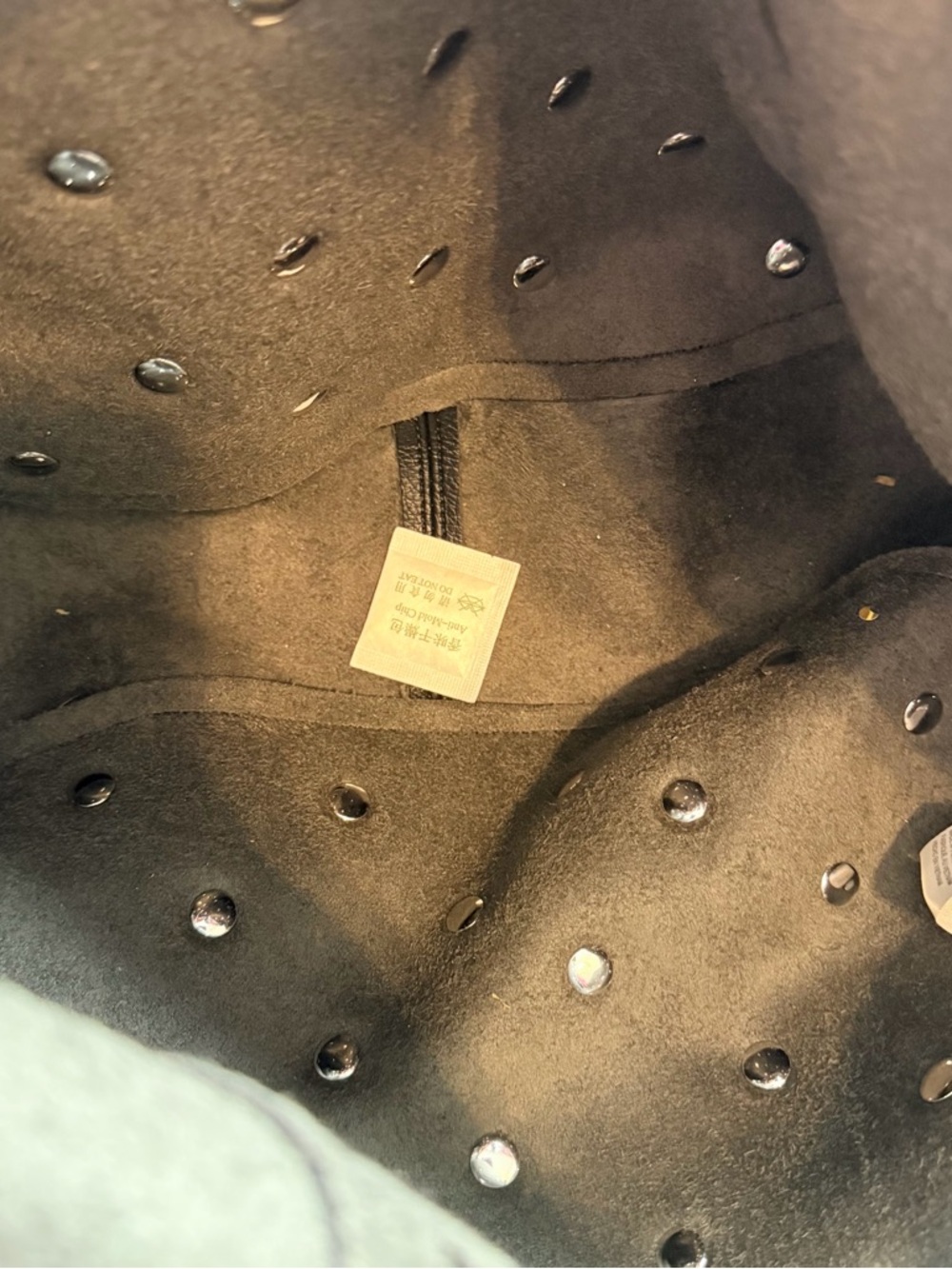 Anthropologie Sonia Medium Slouchy Studded Tote Bag Black Vegan Leather - Picture 10 of 10